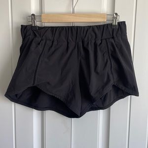 Lululemon black running shorts, lightly worn, size 8